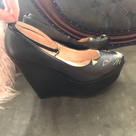Bumper Shoes Cute Cat Wedge Heels Poshmark